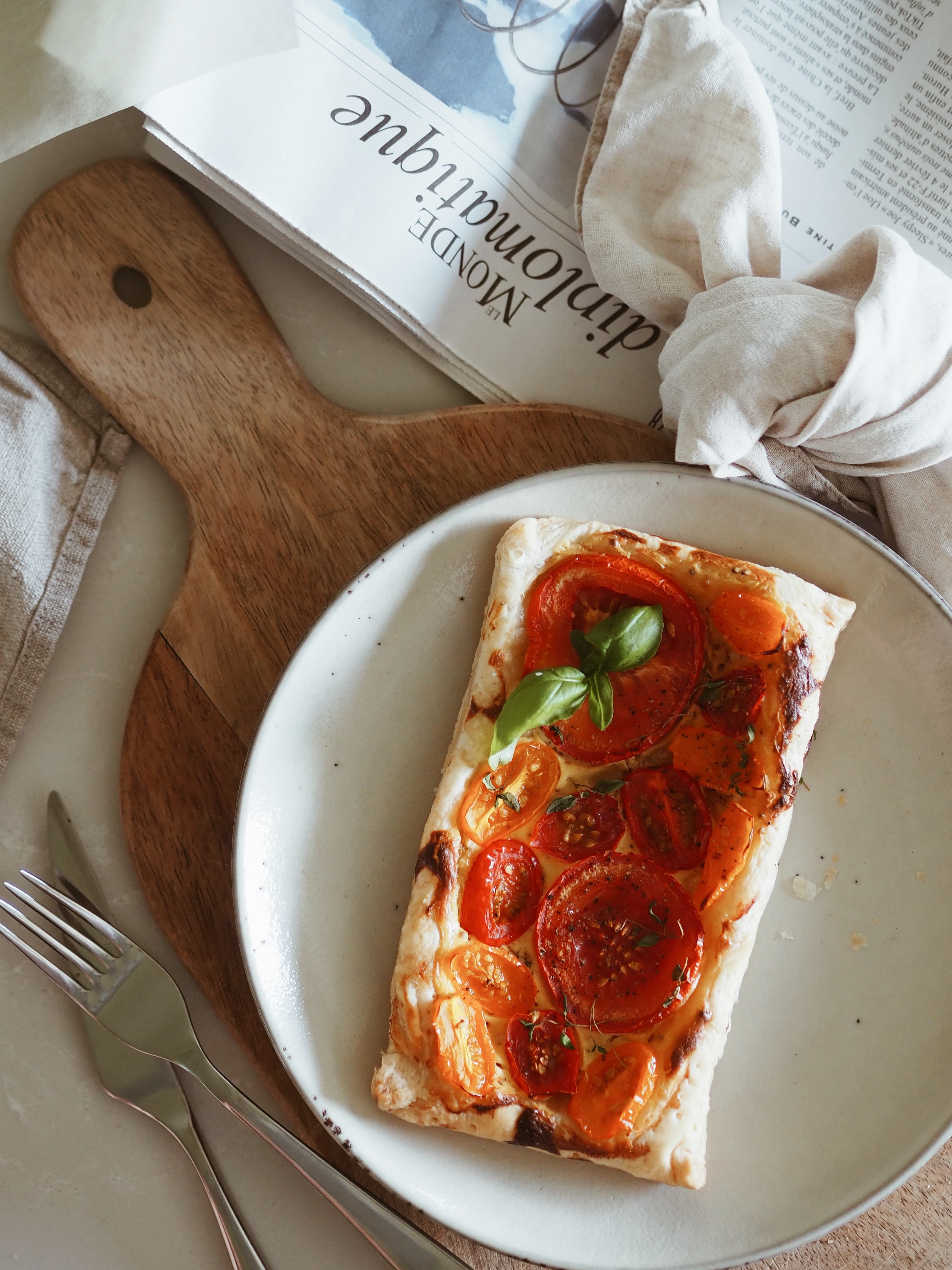Recipe on french Tomato Tart with mustard créme